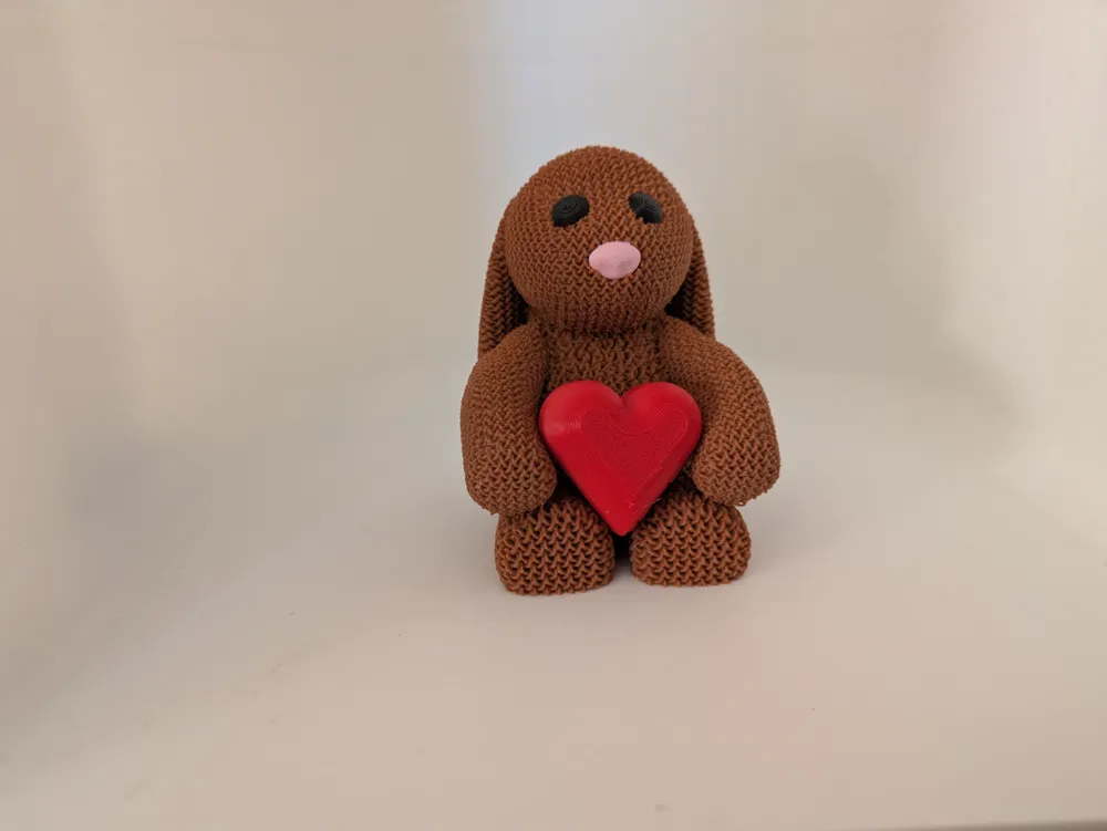 Knitted Valentines bunny with Heart box No AMS - Free 3D Print Model ...