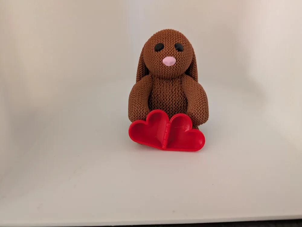Knitted Valentines bunny with Heart box No AMS - Free 3D Print Model ...
