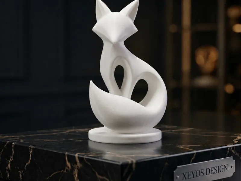 Elegant Abstract Fox Statue