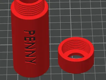 Threaded lid penny holder