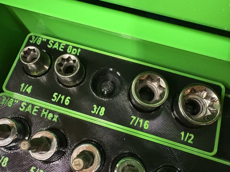 3/8" SAE 8pt Socket Holder Gridfinity