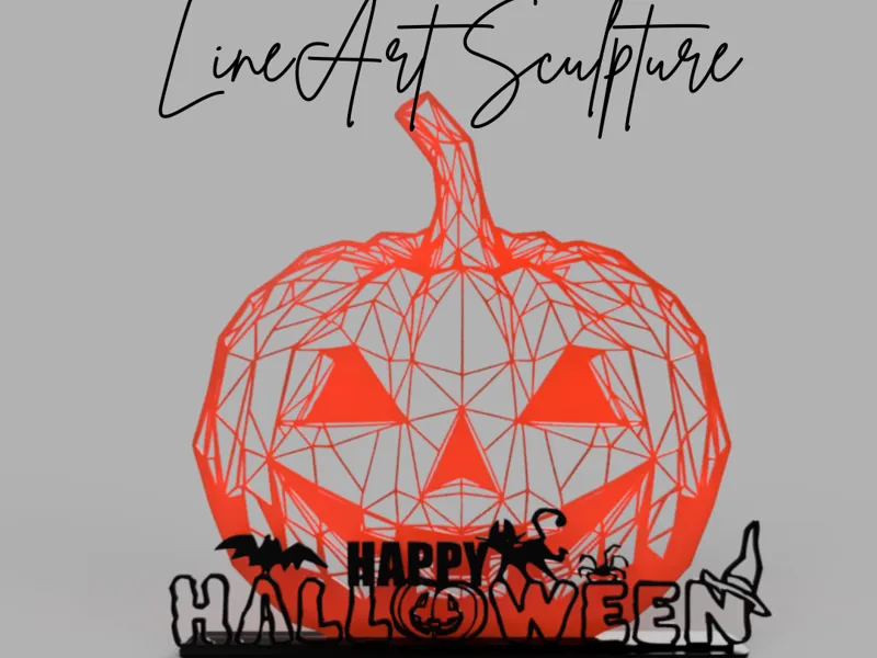 Halloween line art sculpture