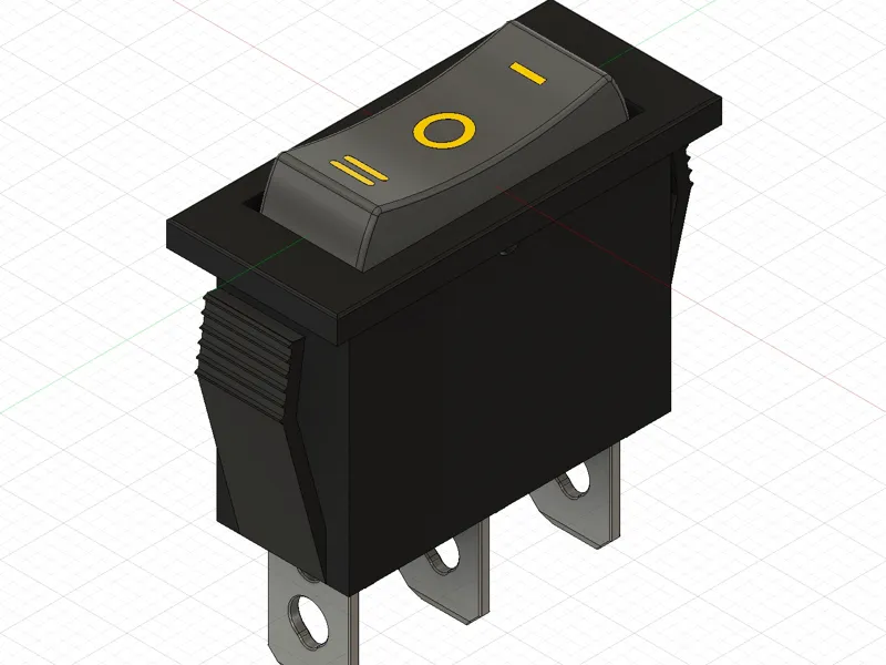 SPDT Snap-in Momentary Rocker Switch (ON)-Off-(ON)