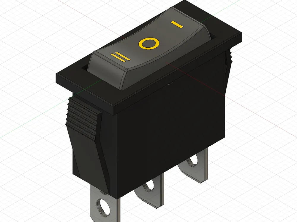 Model Rocker Switch SPDT Snap-in Momentary Rocker Switch (ON)-Off-(ON) by Galen ...