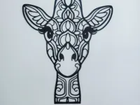 Girafe zentangle - déco murale — photo 2