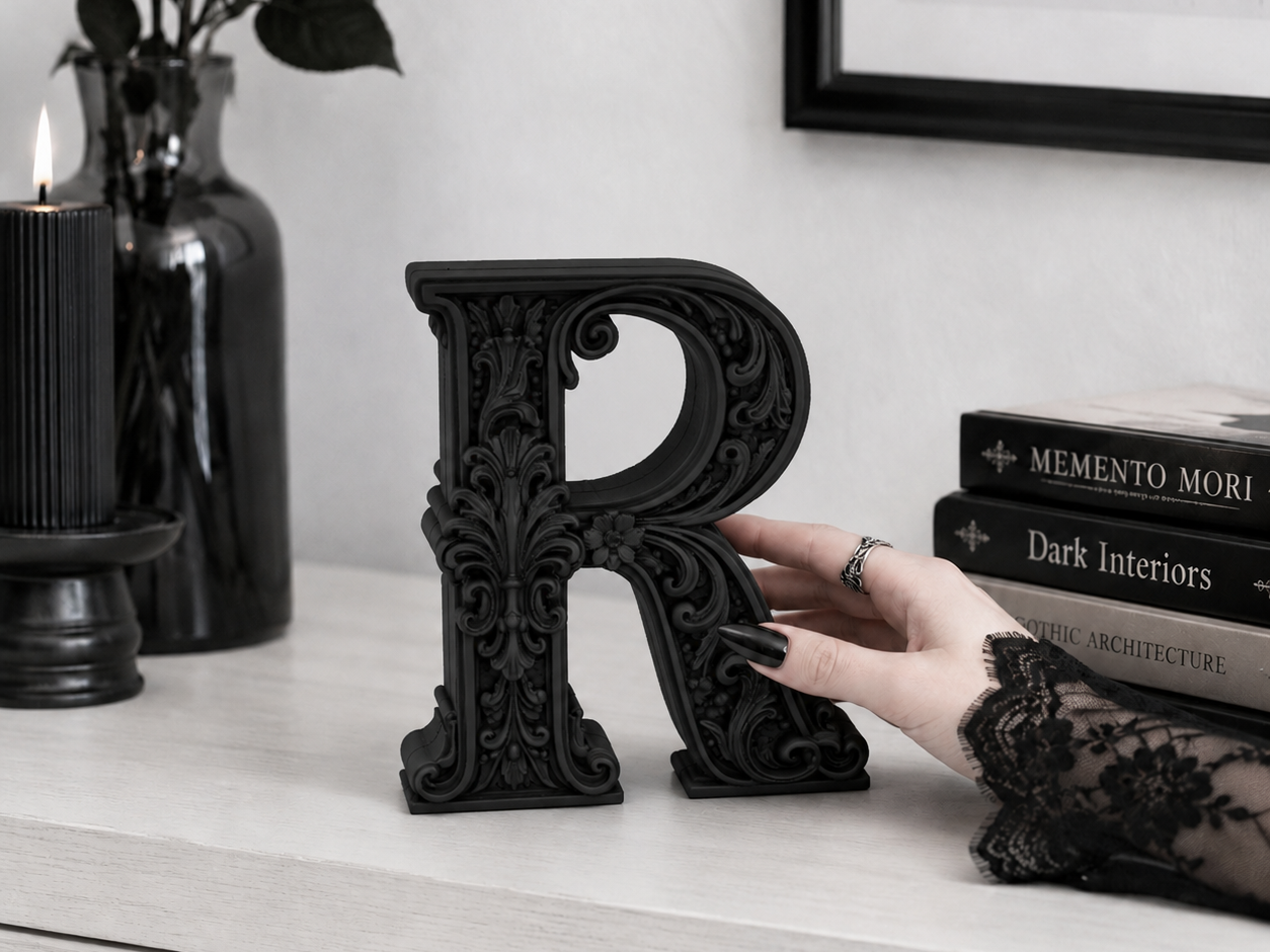 Goth Baroque Letter R gothic Decor - 1
