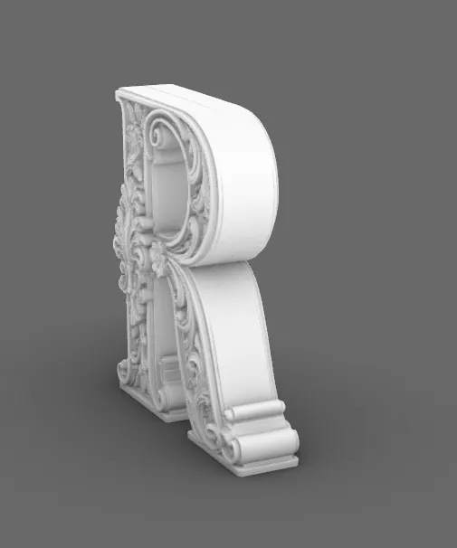 Goth Baroque Letter R gothic Decor view 4