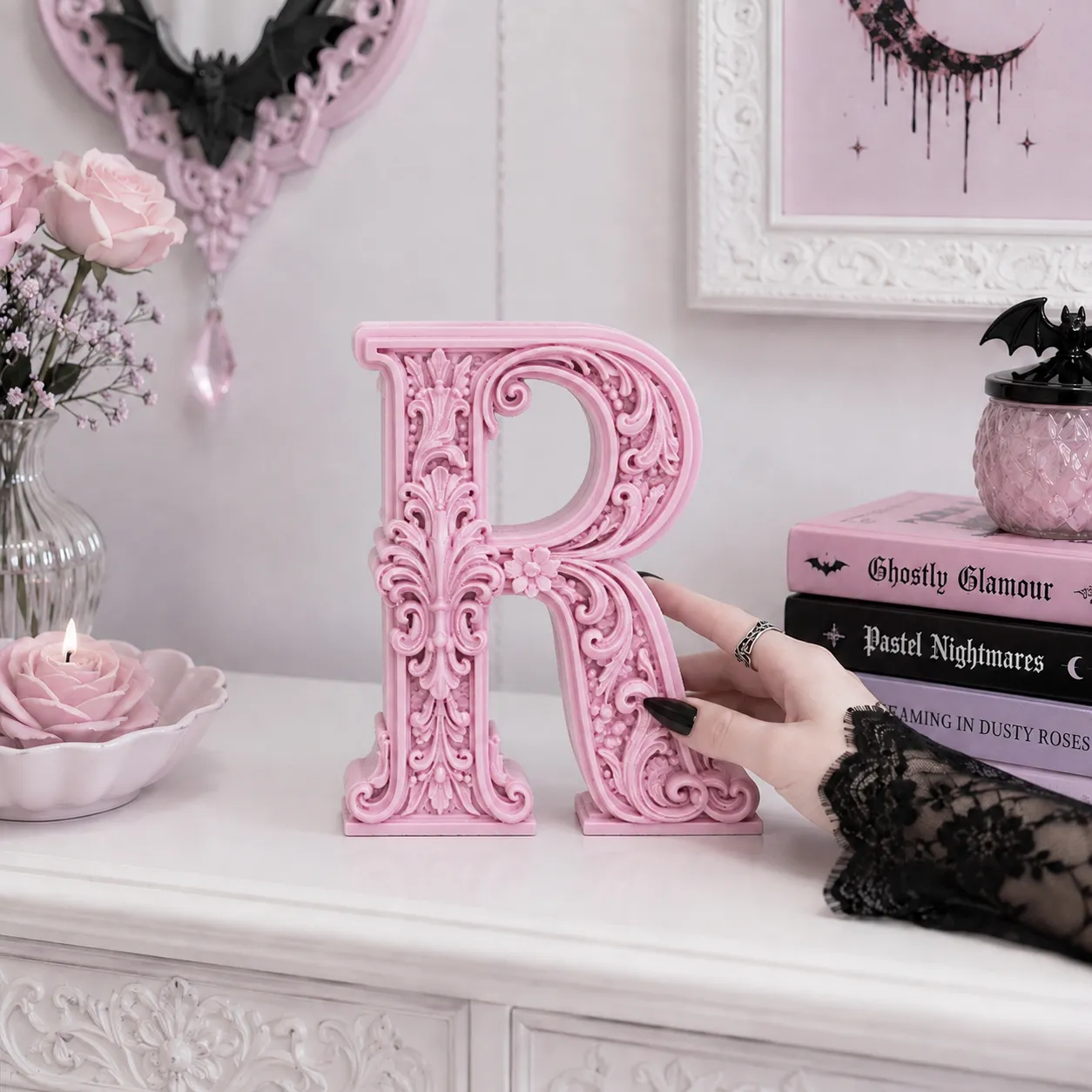 Goth Baroque Letter R gothic Decor view 2