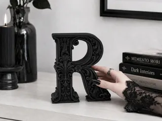 Goth Baroque Letter R gothic Decor
