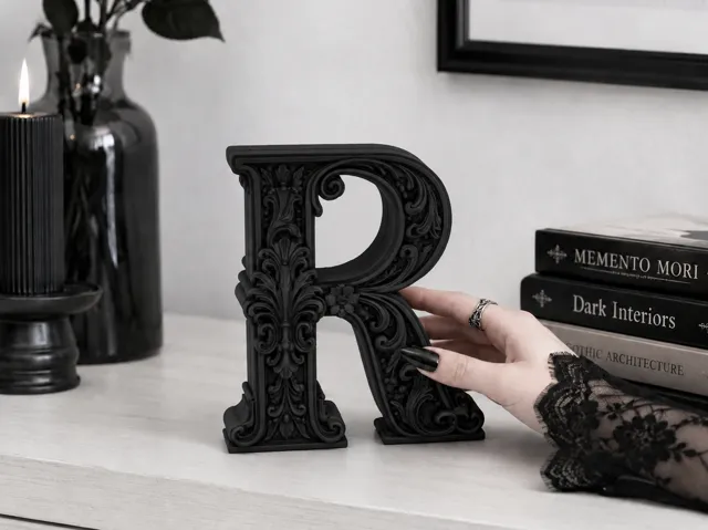 Goth Baroque Letter R gothic Decor