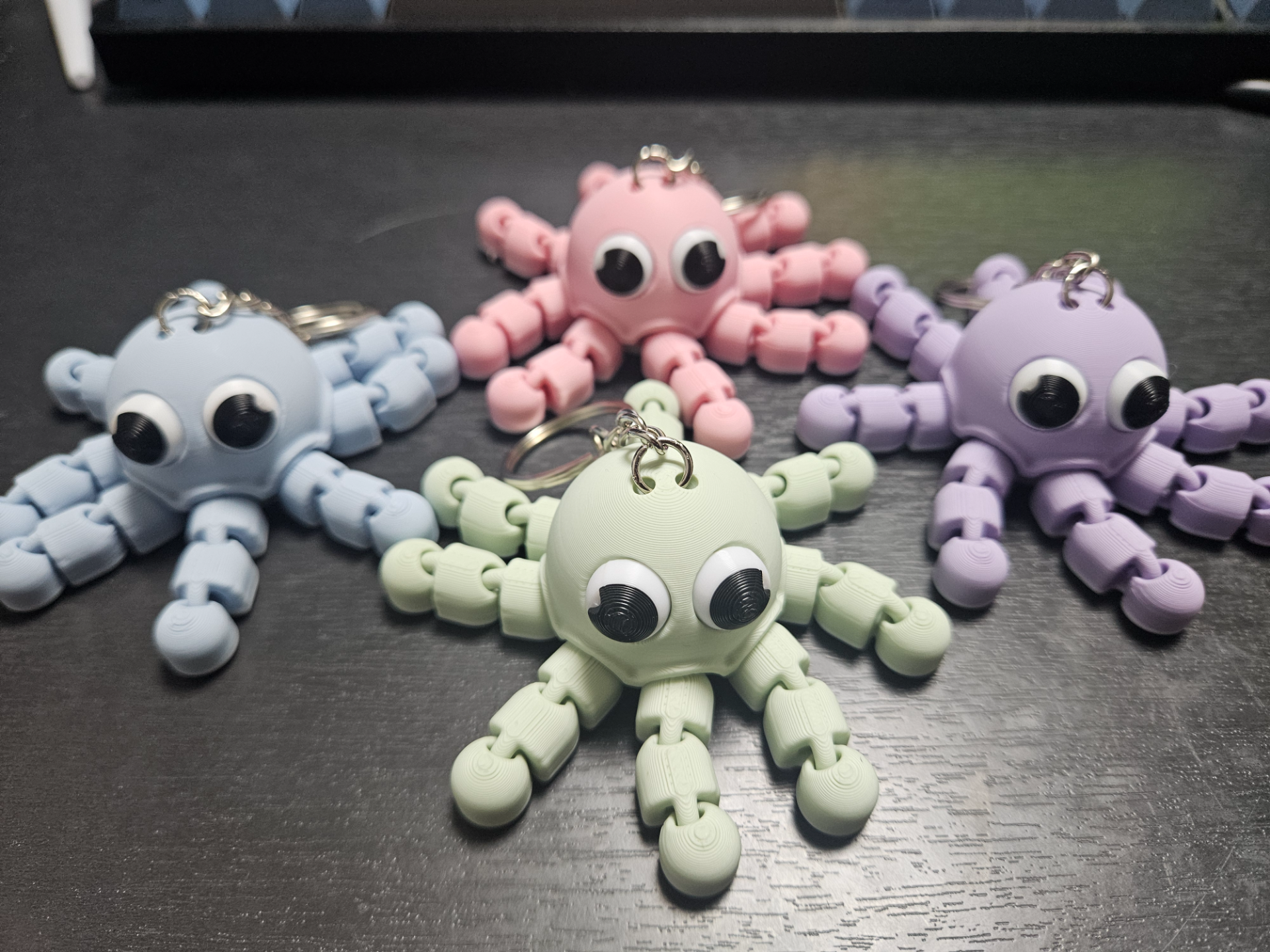 Cute Articulated Baby Octopus Keychain