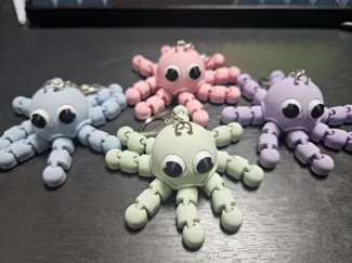 Cute Articulated Baby Octopus Keychain