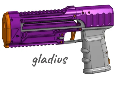 Gladius -low-hardware modular nerf stringer pistol