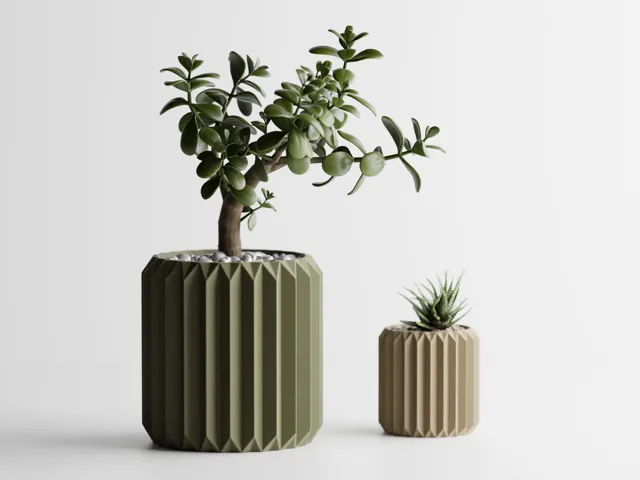 Plant Pot Big Ribbed Triangle 1