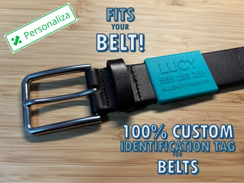 Parametric Belt ID Tag (OpenSCAD)