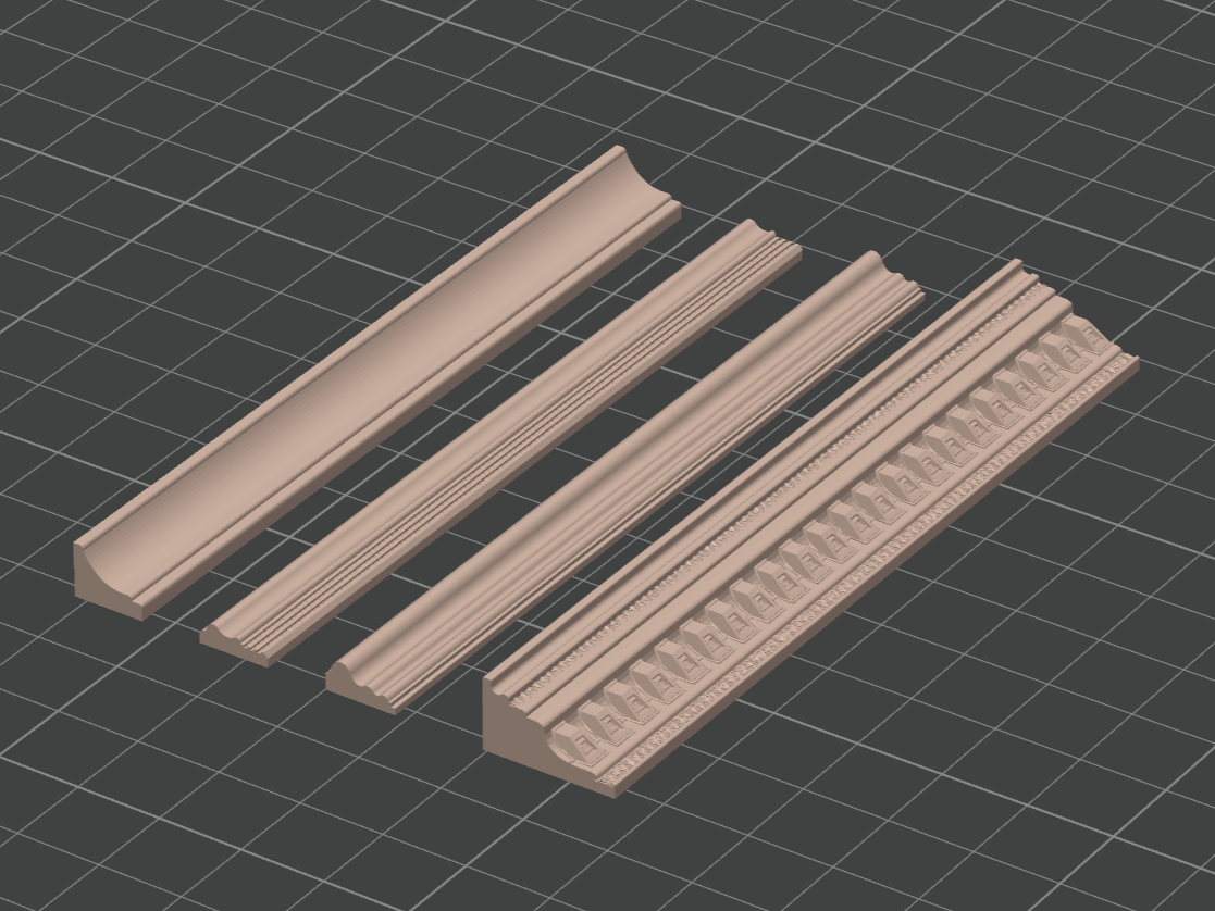 Dollhouse corner plaster decorative molding