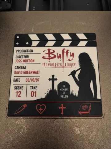 Modelo para impresión 3D: Buffy the Vampire Slayer Scene Clapboard — vista de referencia 3