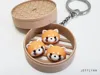 Red Panda Buns + Dim Sum Steamer Keychain