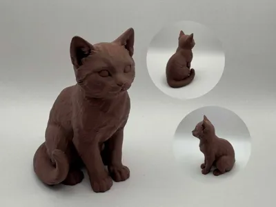 Elegant Sitting Cat – detailed realistic kitty