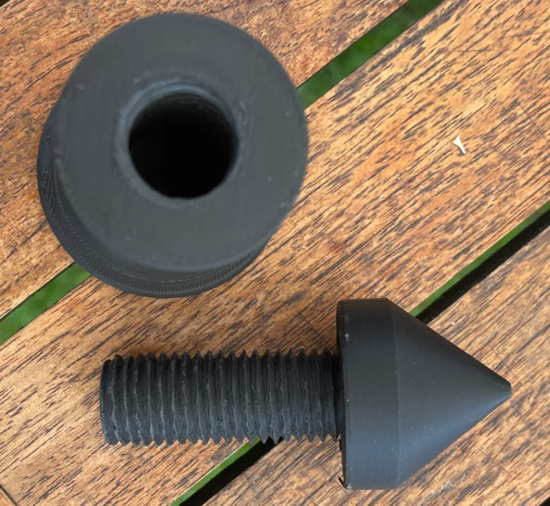 Height adjuster with threaded sleeve and cone