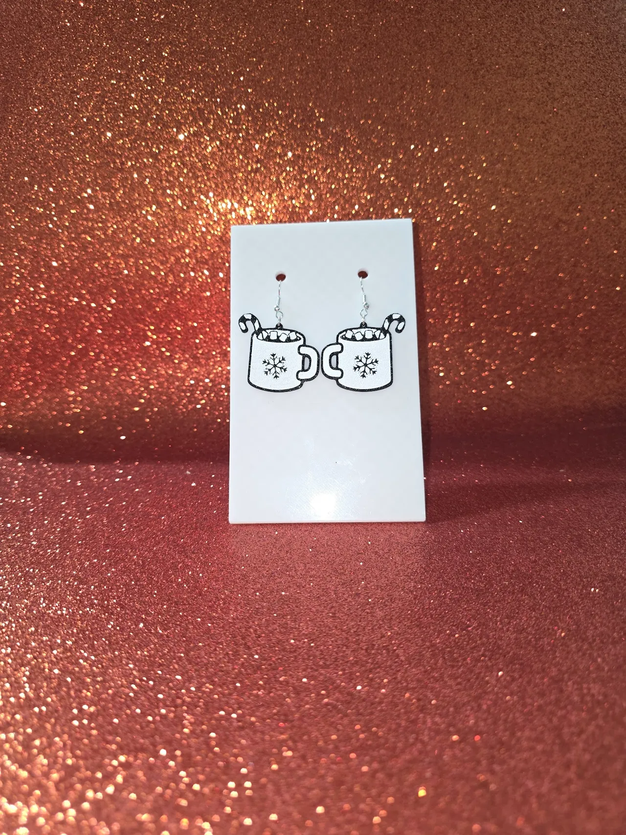 Cold chocolate mug earrings view 2