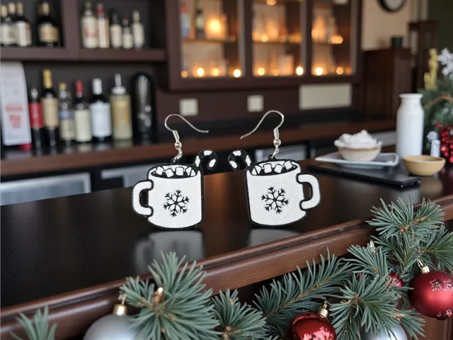 Cold chocolate mug earrings