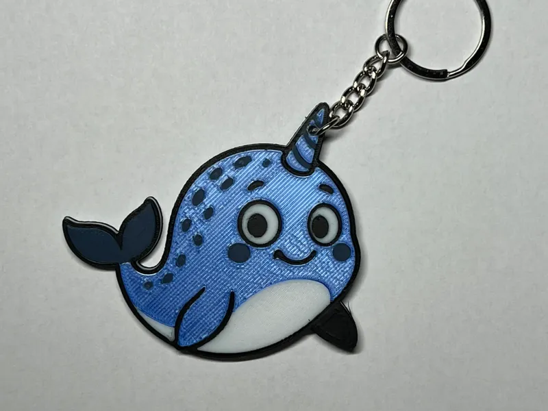 Narwhal Naru KEYCHAIN (EASY PRINT)