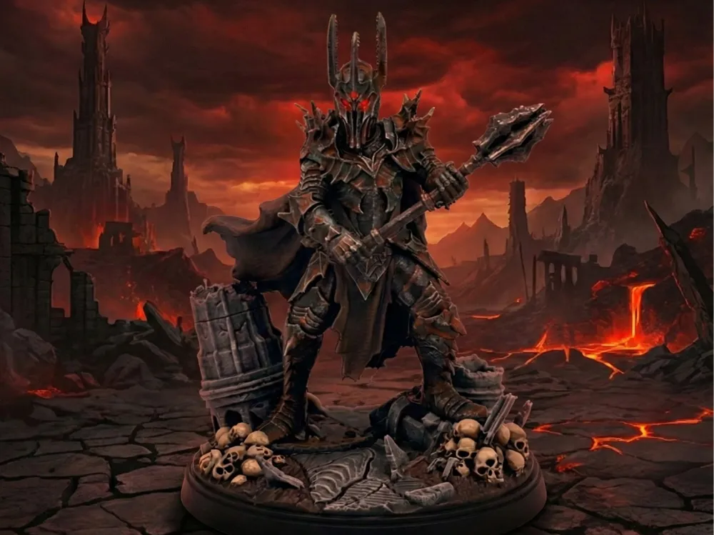 تصميم خاص تمثال لورد سورون الداكن للزينة القابلة للتجميع