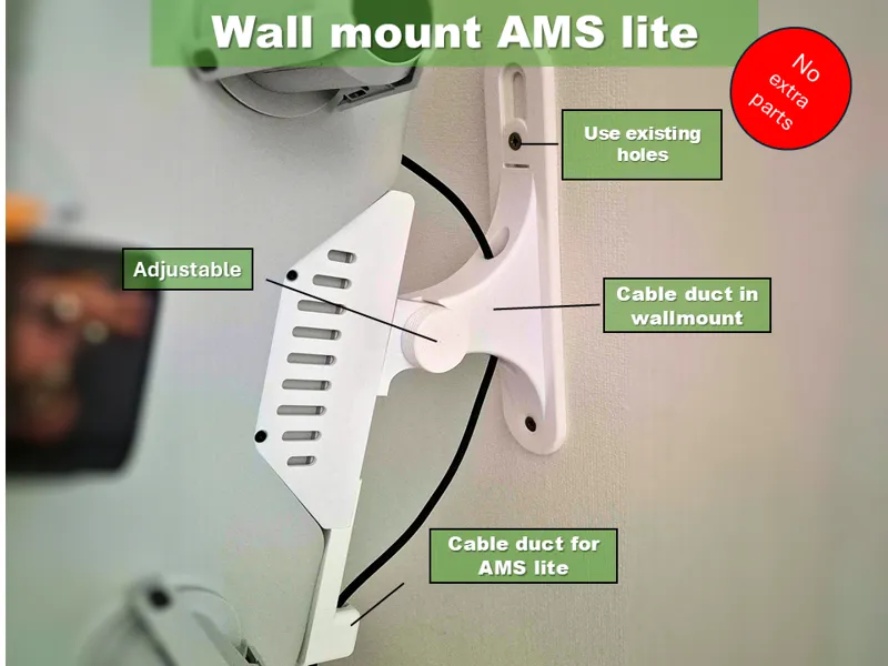 Wall mount bambulab AMS lite for A1 mini