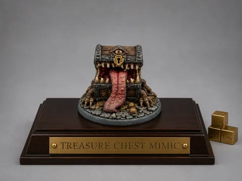 Figura decorativa: Treasure Chest Mimic Miniature — referencia de MakerWorld