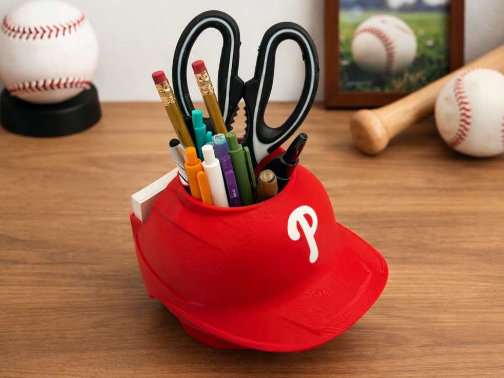 Philly - Mini Baseball Helmet Desk Organizer 
