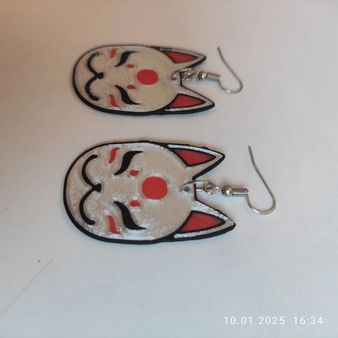 Fuchsmaskenohrringe im japanischen Stil 2D Remix view 2