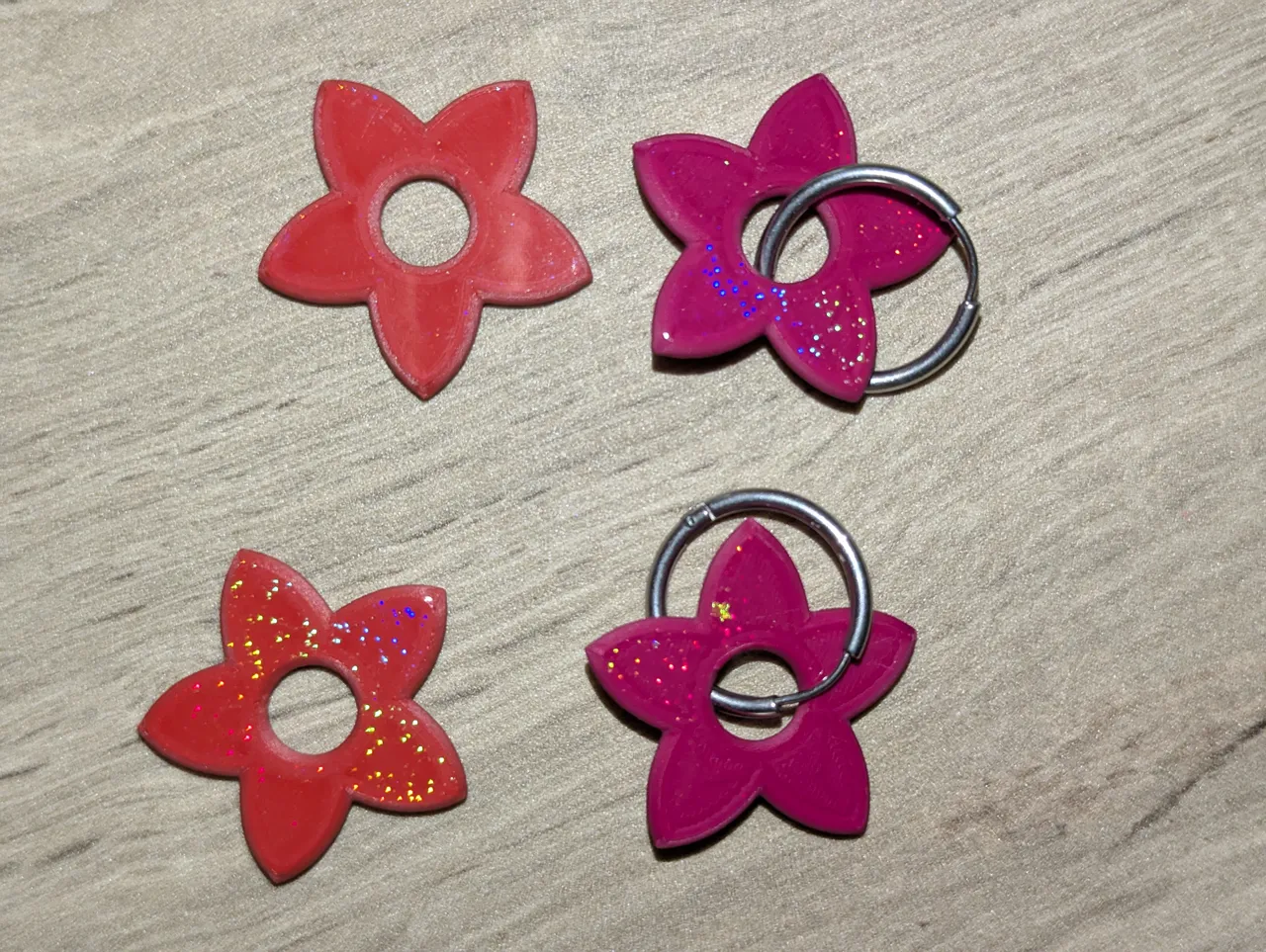 Flower earrings view 3