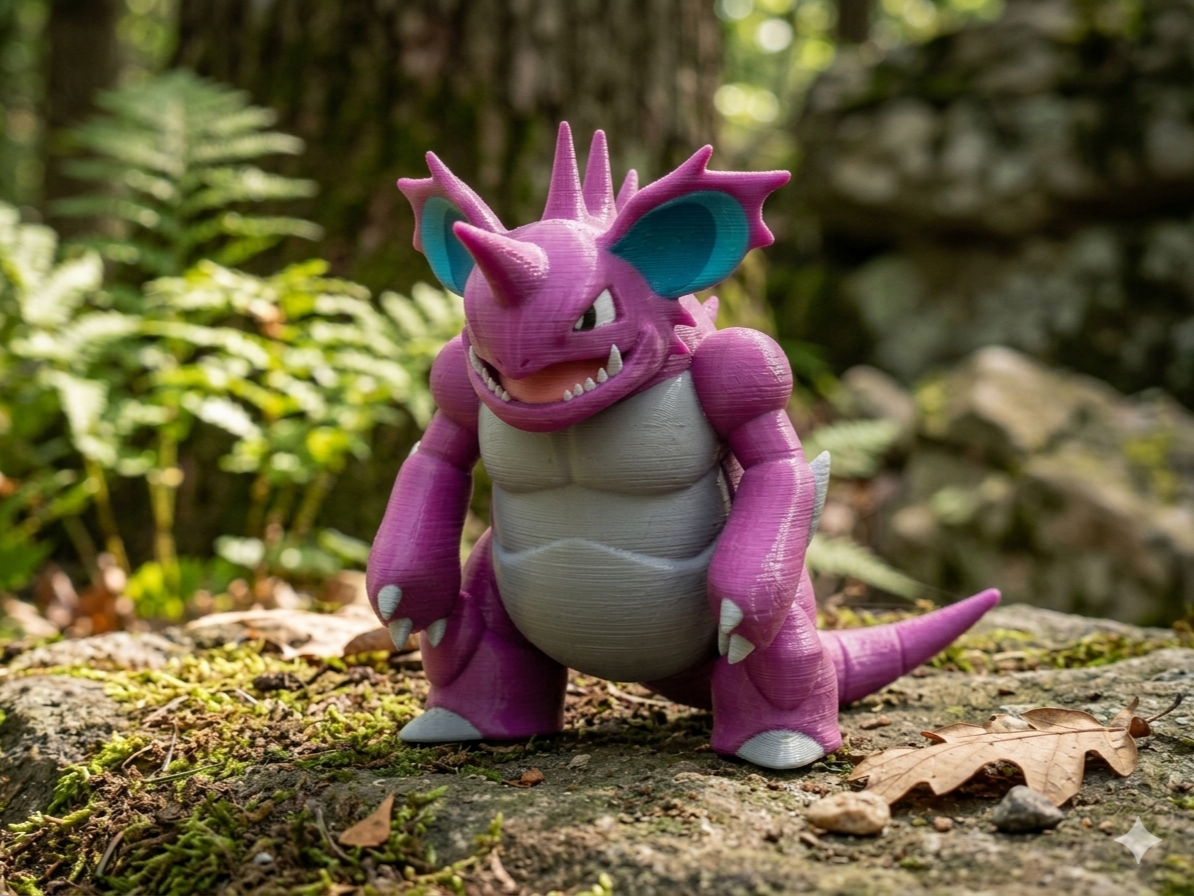 Nidoking Pokemon Figure Multi-Color Print