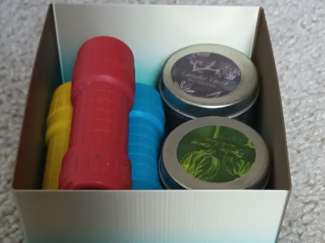 Flashlight holder/desk box