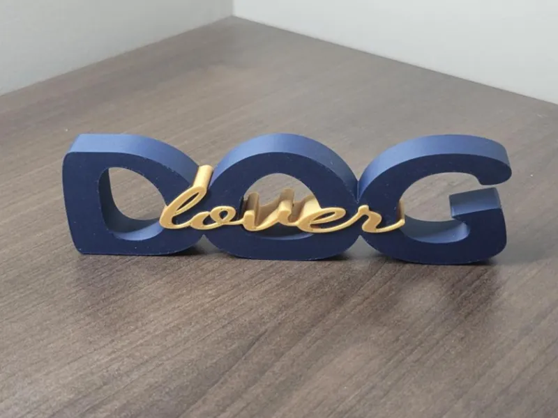 Dual-Color "Dog Lover" Text Standee