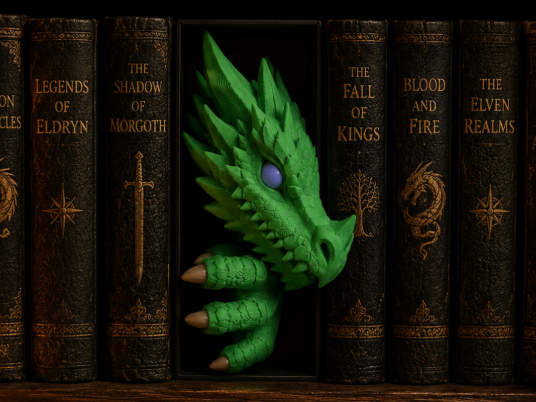 Dragon Book Nook Fantasy Bookshelf Insert NO AMS - 1
