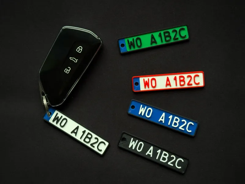 European License Plate Keychain - Customizable