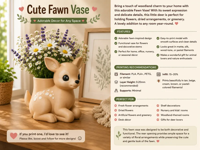 Cute Deer Vase
