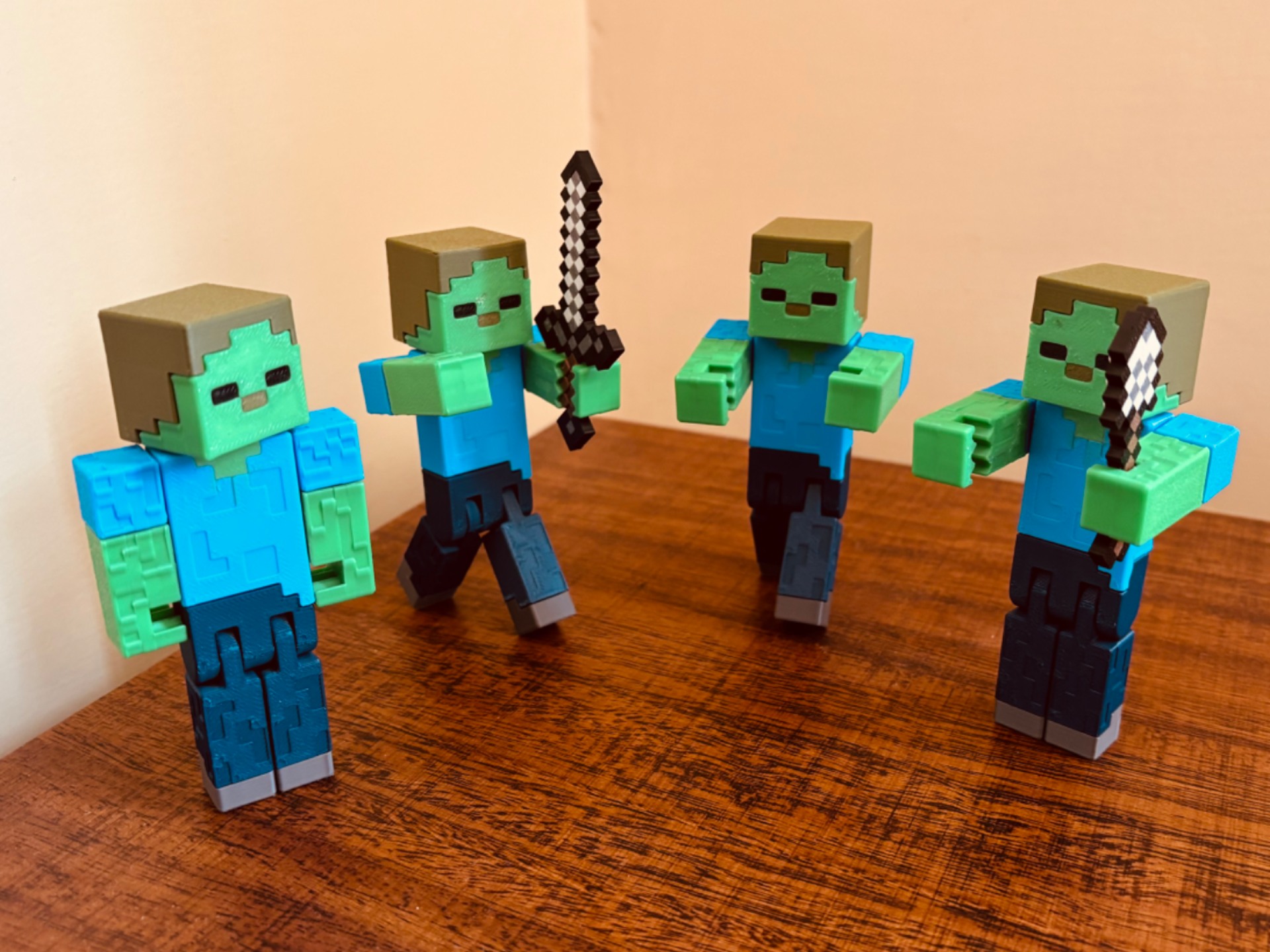 Miniatura 1 do modelo 3D Minecraft Zombie - Articulated