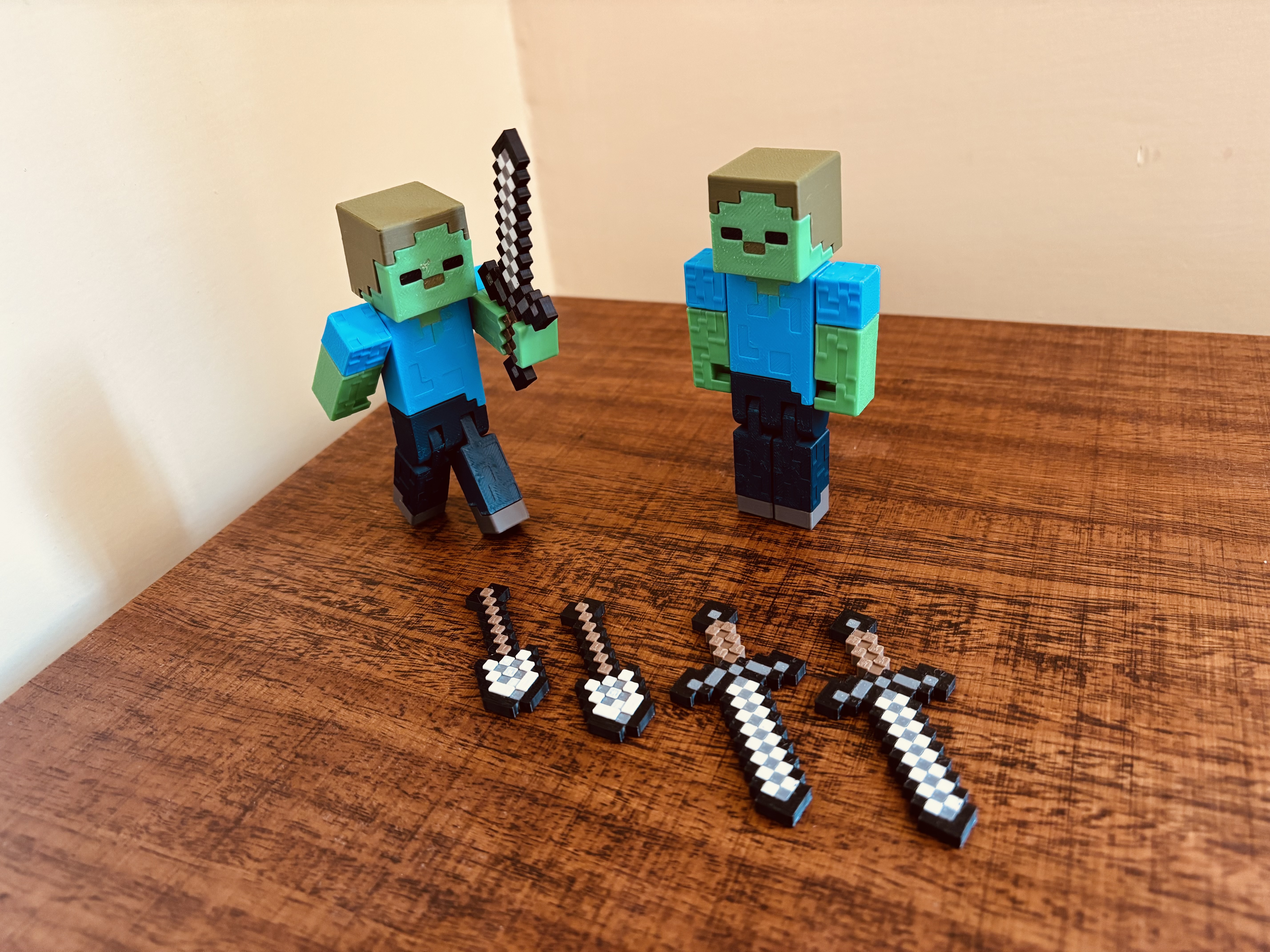 Miniatura 2 do modelo 3D Minecraft Zombie - Articulated