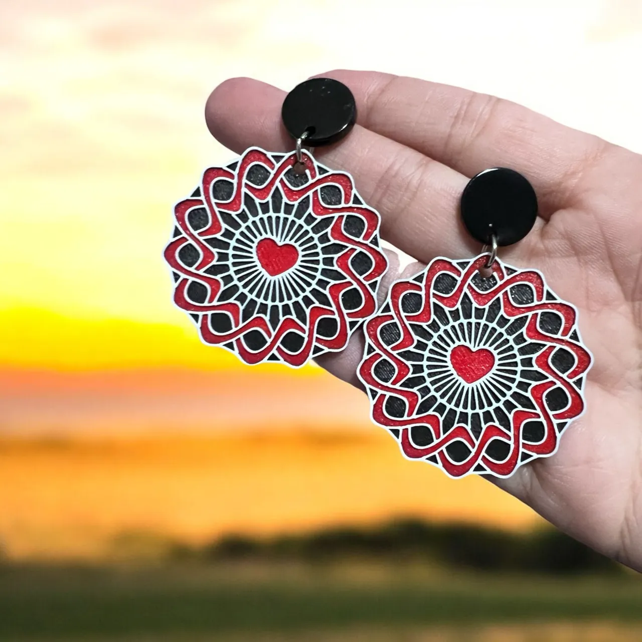 Pendientes Mandala flor view 2