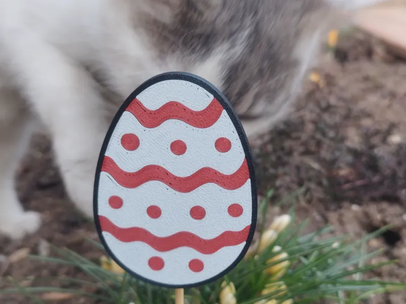 Egg - lines and points - easter pot decoration