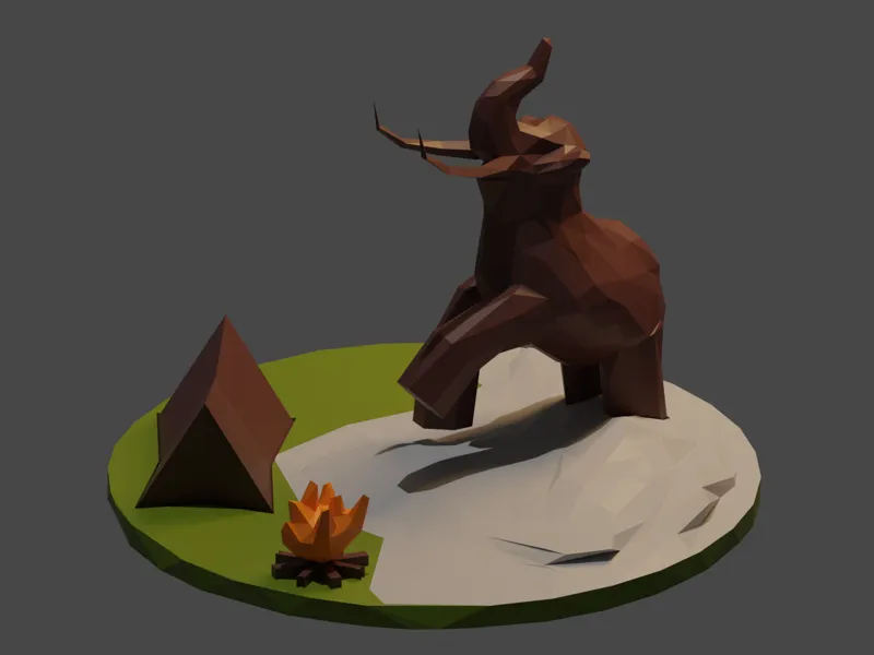 Woolly Mammoth Attack (Diorama)
