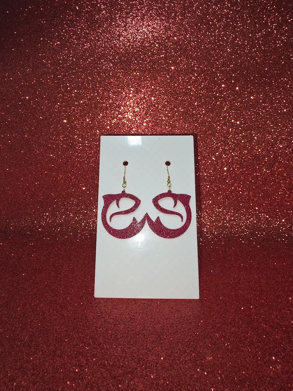 Round fish earrings view 2