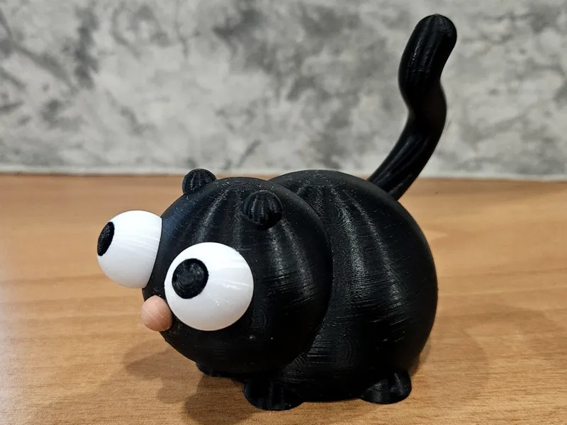 Chat 3D noir
