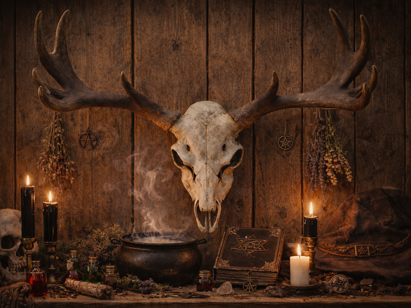 Realistic Deer Skull with Antlers  Detailed Trophy