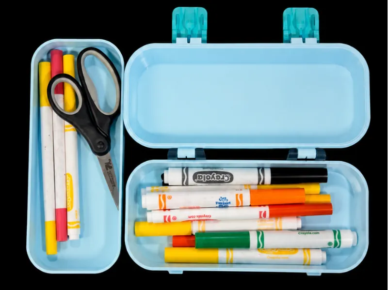 Compact Pencil Case with Removable Organizer Tray