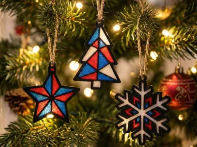Stained Glass Christmas Ornaments
