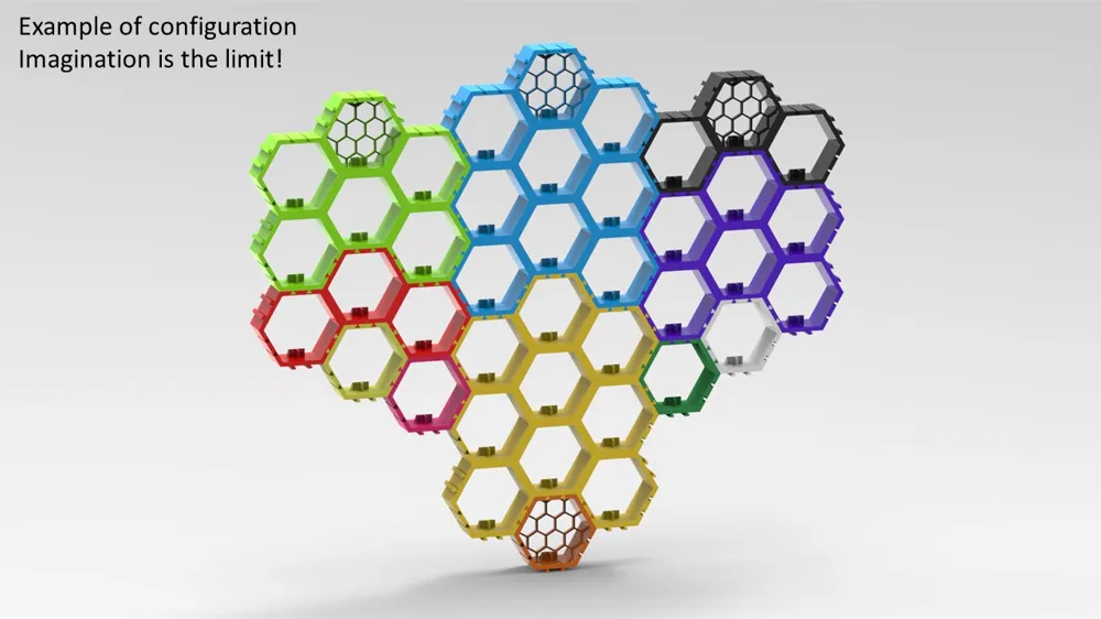 6 minifigures display - hexagonal - Free 3D Print Model - MakerWorld